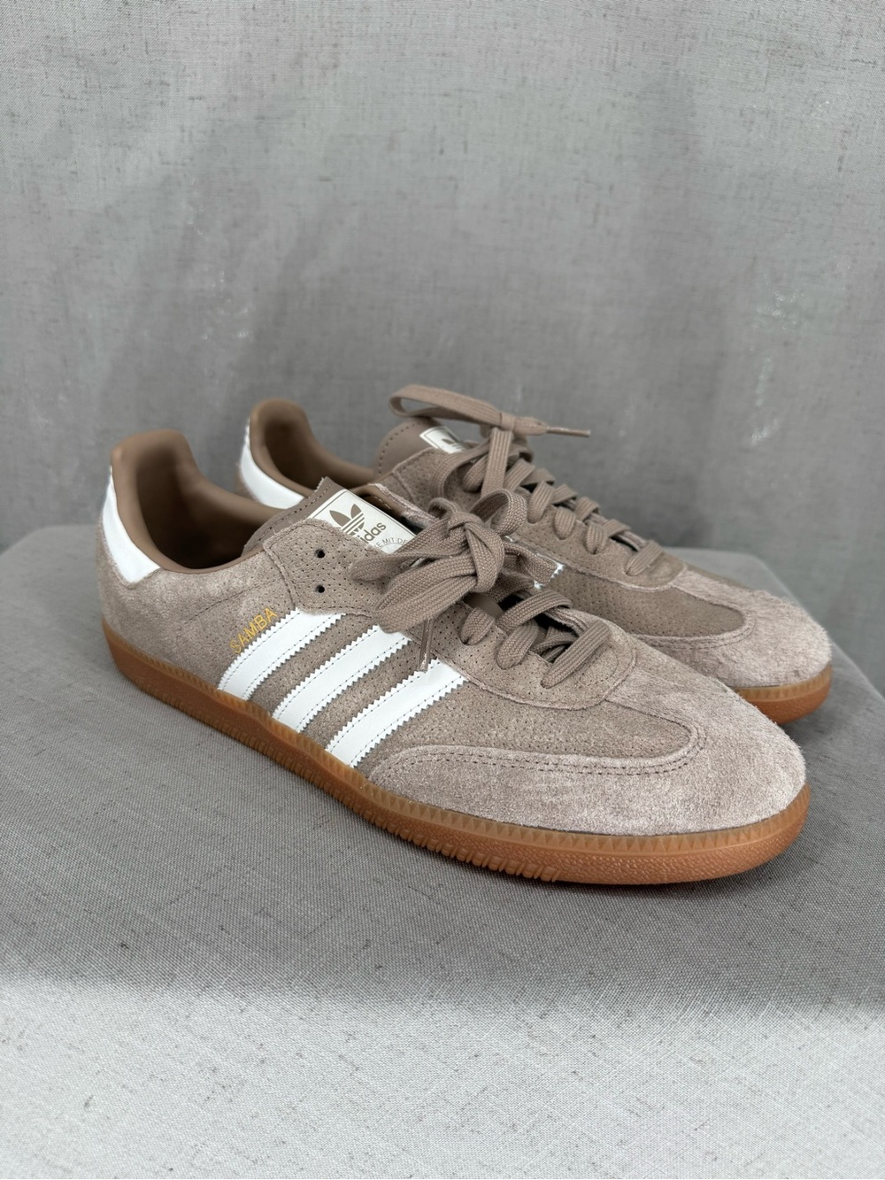 Adidas Samba OG Chalky Brown Gum White Athletic Shoes Men's Size 12 (HP7903)